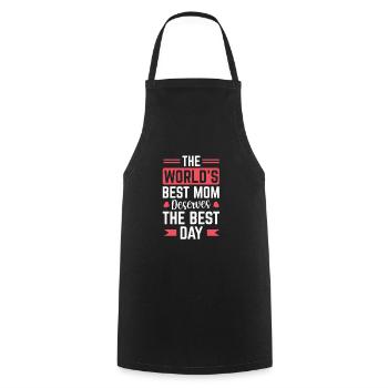 The best mother in the world deserves the - Cooking Apron - black - Front - AI Model Male 185 dark (185cm)