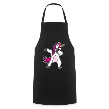 Einhorn Dabbing - Fantastisch Lustiges Design - Kochschürze - Schwarz - Vorne - AI Model Male 185 dark (185cm)