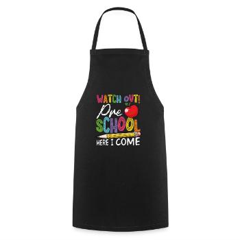 Preschoo Herel I'm coming; - Cooking Apron - black - Front - AI Model Male 185 dark (185cm)