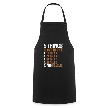 5 choses que j’aime dans la vie Beagle - Tablier de cuisine - noir - Devant - AI Model Male 185 dark (185cm)