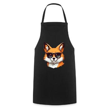 Cooler Rotfuchs: Sonnenbrillen-Stil - Kochschürze - Schwarz - Vorne - AI Model Male 185 dark (185cm)