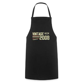 2008 Vintage Rétro Cadeau D'anniversaire 2008 - Tablier de cuisine - noir - Devant - AI Model Male 185 dark (185cm)