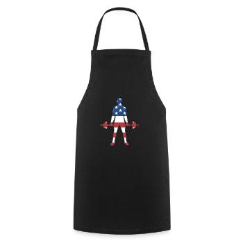Sport Us Flag Powerlifting - Tablier de cuisine - noir - Devant - AI Model Male 185 dark (185cm)