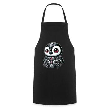 Cyborg Panda : Robot futuriste - Tablier de cuisine - noir - Devant - AI Model Male 185 dark (185cm)