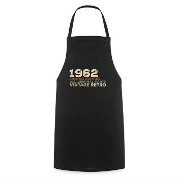 1962 né cadeau d’anniversaire vintage 1962 Retro - Tablier de cuisine - noir - Devant - AI Model Male 185 dark (185cm)