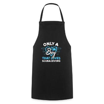 Scuba Diver Only : Un garçon qui aime la plongée sous-marine - Tablier de cuisine - noir - Devant - AI Model Male 185 dark (185cm)
