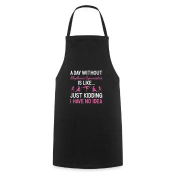 Gymnaste Une journée sans gymnastique rythmique - Tablier de cuisine - noir - Devant - AI Model Male 185 dark (185cm)