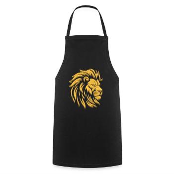 Lion d’Or | Tête de Lion Or - Tablier de cuisine - noir - Devant - AI Model Male 185 dark (185cm)