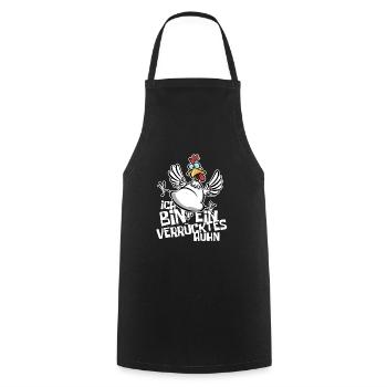Ich bin ein verrücktes Huhn - Cartoon - Kochschürze - Schwarz - Vorne - AI Model Male 185 dark (185cm)