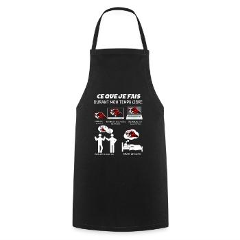 Moto cadeau pour motard passionné - Tablier de cuisine - noir - Devant - AI Model Male 185 dark (185cm)