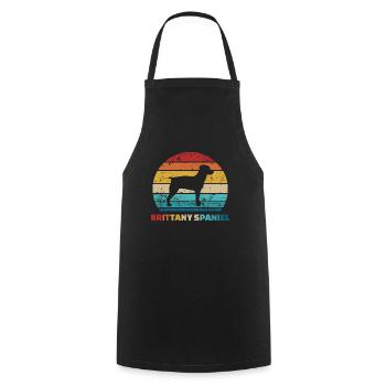 Brittany Spaniel - Cooking Apron - black - Front - AI Model Male 185 dark (185cm)