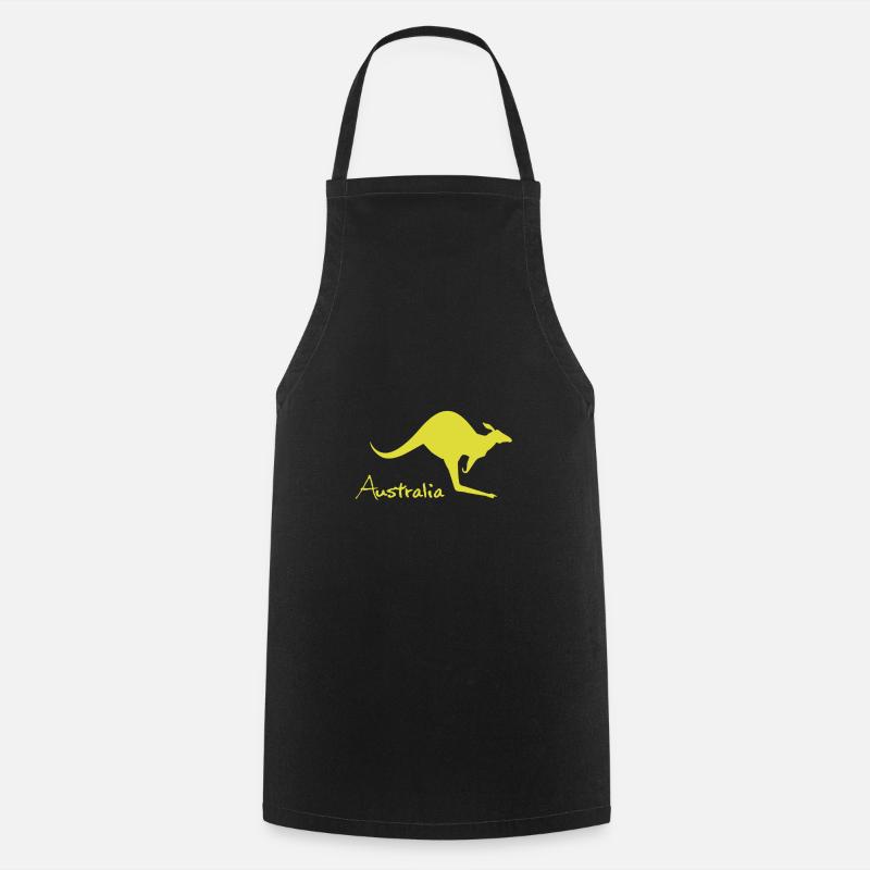 australia kangaroo - Australien kangaroo - Kochschürze - Schwarz
