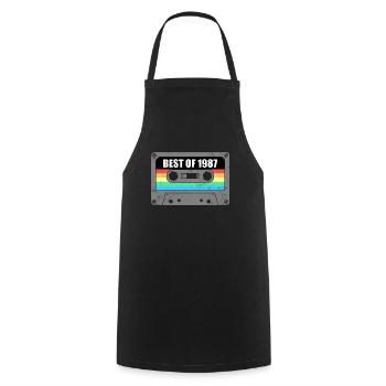 Birthday Best Of 1987 Vintage Vintage 1987 - Cooking Apron - black - Front - AI Model Male 185 dark (185cm)