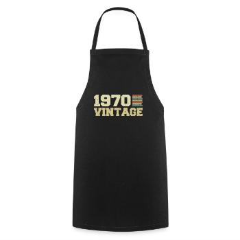 1970 Geburtstagsgeschenk 1970 Vintage 1970er Jahre Geschenk - Kochschürze - Schwarz - Vorne - AI Model Male 185 dark (185cm)
