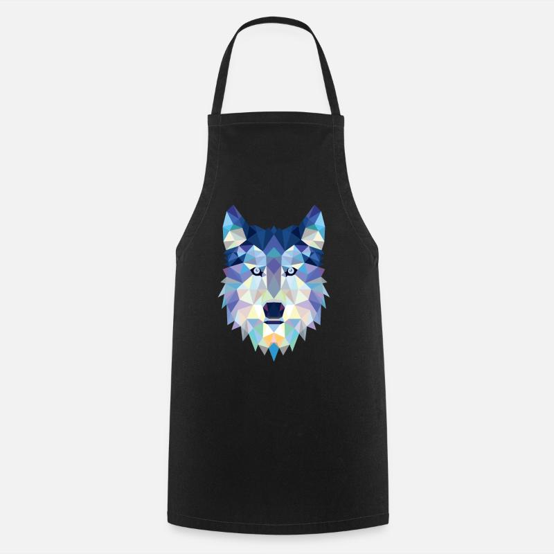 Wolf Wolfskopf Grafik Rudel Wölfe Geschenkidee - Kochschürze - Schwarz