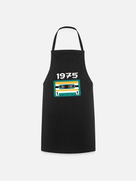 Kassette 1975 Jahrgang Jubiläum 1975 - Kochschürze - Schwarz