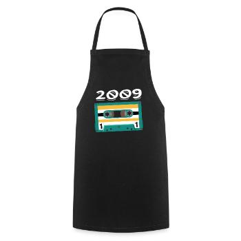 Cassette 2009 Vintage Anniversary 2009 - Cooking Apron - black - Front - AI Model Male 185 dark (185cm)