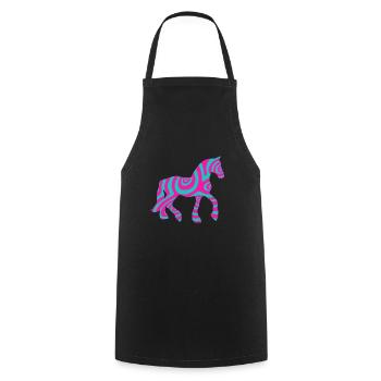 Horse Horses Riding Equestrian Pony Western Shirt - Cooking Apron - black - Front - AI Model Male 185 dark (185cm)