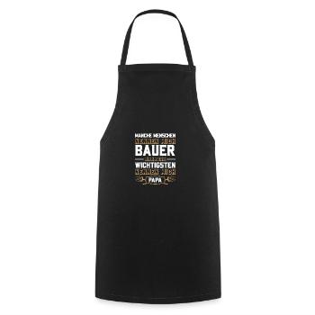 Bauer Landwirt Vater Papa Traktor Kuh Geschenk - Kochschürze - Schwarz - Vorne - AI Model Male 185 dark (185cm)