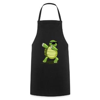 Dabbing turtle with sunglasses - Cooking Apron - black - Front - AI Model Male 185 dark (185cm)