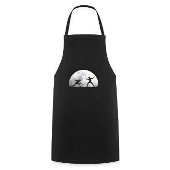 Moon fencing - Cooking Apron - black - Front - AI Model Male 185 dark (185cm)