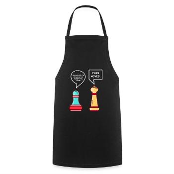 Pièces d'échecs drôles - Tablier de cuisine - noir - Devant - AI Model Male 185 dark (185cm)