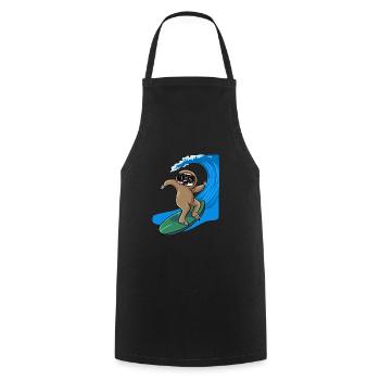 Sloth Surfer Surfboard Surfboard - Cooking Apron - black - Front - AI Model Male 185 dark (185cm)