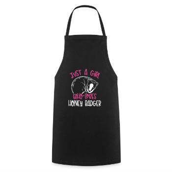 Just A Girl Who Loves Badger - Cooking Apron - black - Front - AI Model Male 185 dark (185cm)