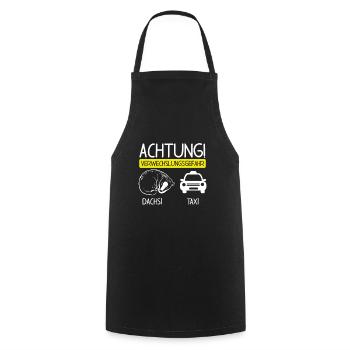 Attention Dachsi and taxi - Cooking Apron - black - Front - AI Model Male 185 dark (185cm)