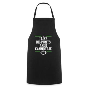 J’aime le football américain avec les grands - Tablier de cuisine - noir - Devant - AI Model Male 185 dark (185cm)