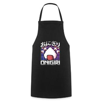 Süßer Kawaii Onigiri - Kochschürze - Schwarz - Vorne - AI Model Male 185 dark (185cm)