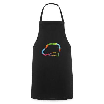 Bunte Bäckermütze - Kochschürze - Schwarz - Vorne - AI Model Male 185 dark (185cm)