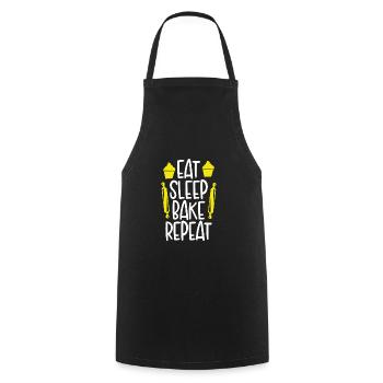 Eat Sleep Baking And Repeating - Cooking Apron - black - Front - AI Model Male 185 dark (185cm)