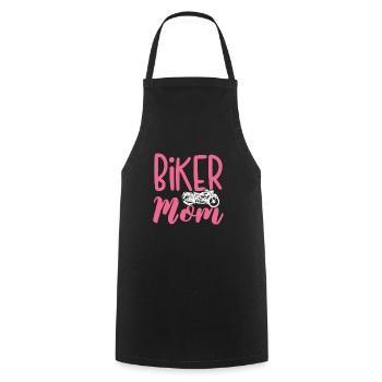 Biker mama - Kochschürze - Schwarz - Vorne - AI Model Male 185 dark (185cm)