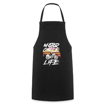Motorcycle life in retro - Cooking Apron - black - Front - AI Model Male 185 dark (185cm)