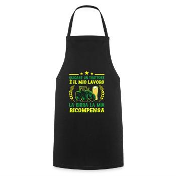 Agricoltura La Birra La Mia Ricompensa Trattore - Kochschürze - Schwarz - Vorne - AI Model Male 185 dark (185cm)