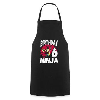 Cool Ninja pour votre 6ème anniversaire - Tablier de cuisine - noir - Devant - AI Model Male 185 dark (185cm)