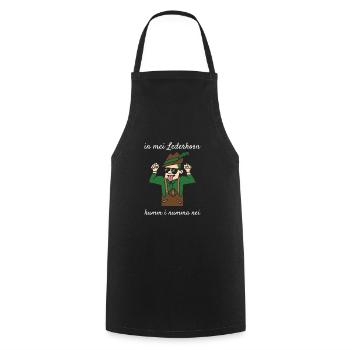 In Mei Lederhosen Kumm Nimma Nei Lederhose Ersatz - Kochschürze - Schwarz - Vorne - AI Model Male 185 dark (185cm)