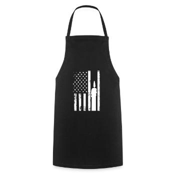 Kerze Mit Usa flagge - Kochschürze - Schwarz - Vorne - AI Model Male 185 dark (185cm)