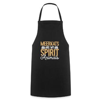 Meerkats Are My Soul Animals - Cooking Apron - black - Front - AI Model Male 185 dark (185cm)