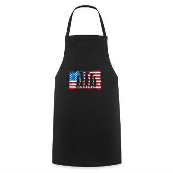 Meerkats On The American Flag - Cooking Apron - black - Front - AI Model Male 185 dark (185cm)