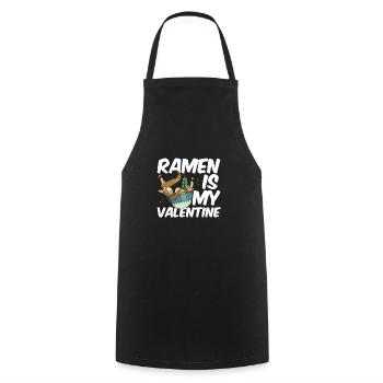 Ramen est ma Saint-Valentin - Tablier de cuisine - noir - Devant - AI Model Male 185 dark (185cm)
