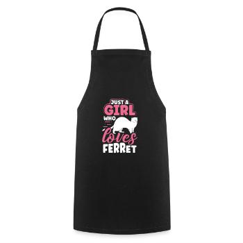 La fille aime les furets - Tablier de cuisine - noir - Devant - AI Model Male 185 dark (185cm)