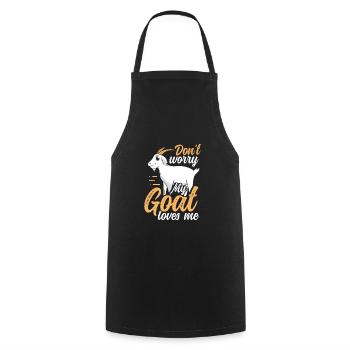 My goat loves me - Cooking Apron - black - Front - AI Model Male 185 dark (185cm)
