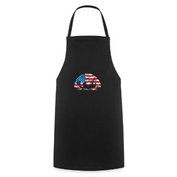 Volleyballspieler Usa flagge - Kochschürze - Schwarz - Vorne - AI Model Male 185 dark (185cm)