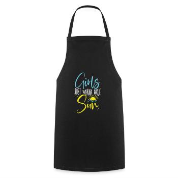 Girls just want to have sun - Cooking Apron - black - Front - AI Model Male 185 dark (185cm)