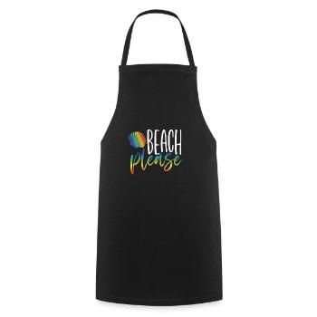 Beach Please - Cooking Apron - black - Front - AI Model Male 185 dark (185cm)