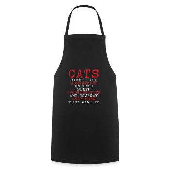 Cats have all admiration - Cooking Apron - black - Front - AI Model Male 185 dark (185cm)