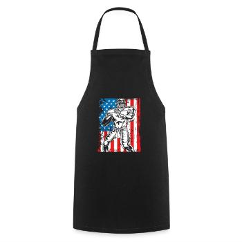 Quaterback on a Usa flag - Cooking Apron - black - Front - AI Model Male 185 dark (185cm)