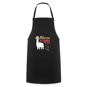 Mama Lama - Cooking Apron - black - Front - AI Model Male 185 dark (185cm)
